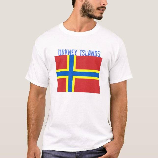 Camiseta T-shirt da bandeira das ilhas de Orkney (Frente)