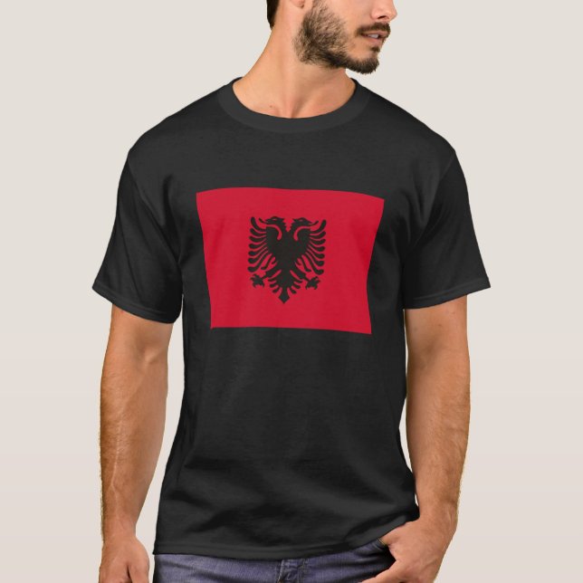 Camiseta T-shirt da bandeira de Albânia (Frente)