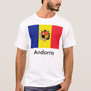 Camiseta T-shirt da bandeira de Andorra