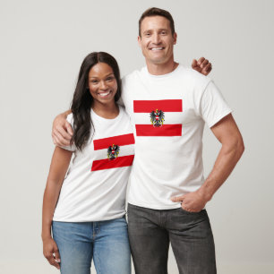 Camiseta T-shirt da bandeira de Áustria