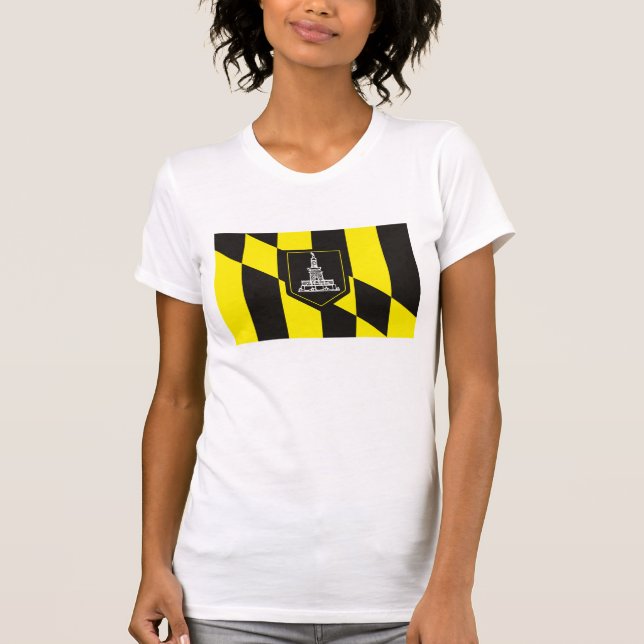 Camiseta T-shirt da bandeira de Baltimore (Frente)
