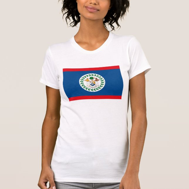 Camiseta T-shirt da bandeira de Belize (Frente)