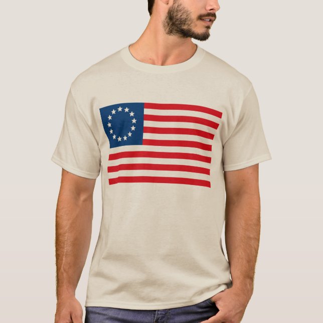 Camiseta T-shirt da bandeira de Betsy Ross (Frente)