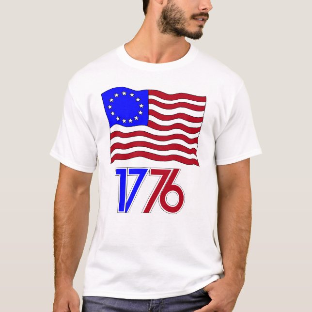 Camiseta T-shirt da bandeira de Betsy Ross (Frente)