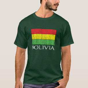 Camiseta T-shirt da bandeira de Bolívia do vintage