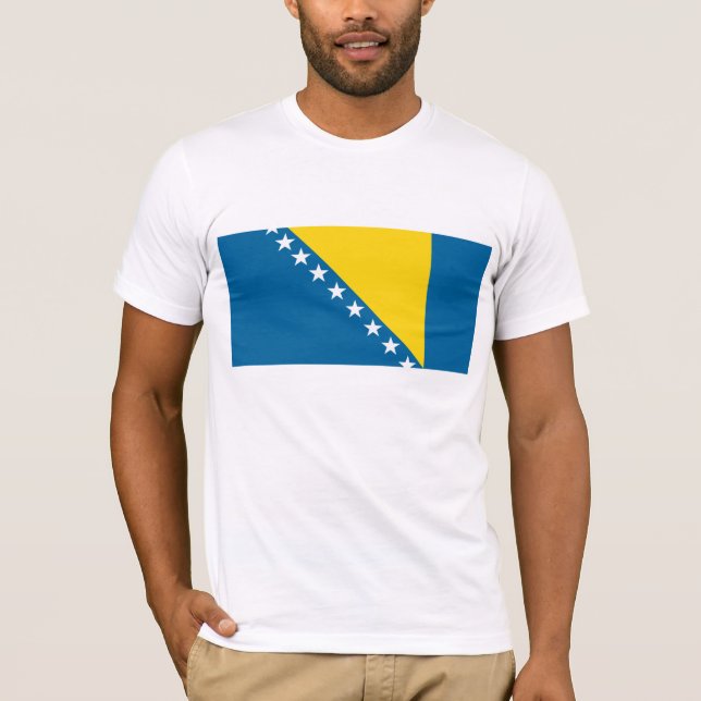 Camiseta T-shirt da bandeira de Bósnia (Frente)