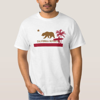 Camiseta T-shirt da bandeira de Califórnia - surfista na