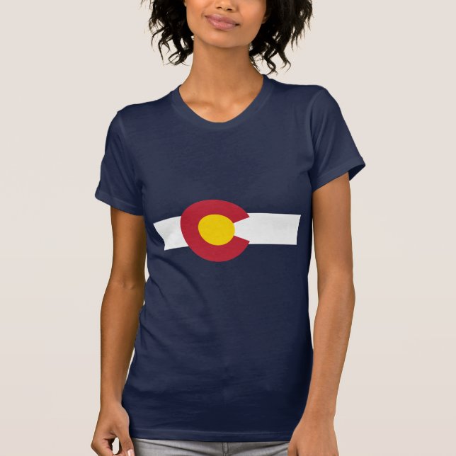 Camiseta T-shirt da bandeira de Colorado - bandeira de (Frente)