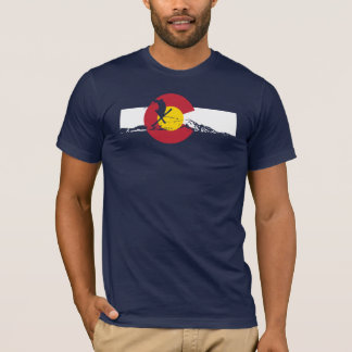 Camiseta T-shirt da bandeira de Colorado - esquiador -