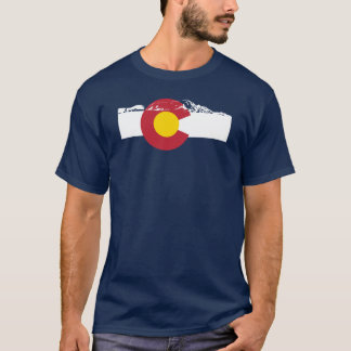 Camiseta T-shirt da bandeira de Colorado - montanhas