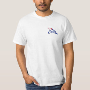 Camiseta T-shirt da bandeira de Cuba - etiqueta de LIBRE