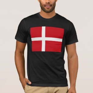Camiseta T-shirt da bandeira de Dinamarca