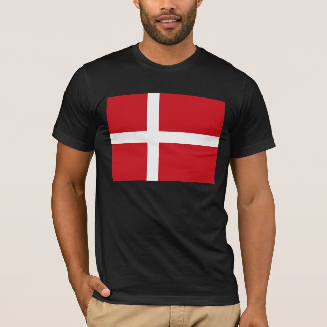 Camiseta T-shirt da bandeira de Dinamarca (Frente)