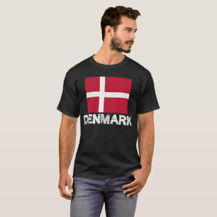 Camiseta T-shirt da bandeira de Dinamarca para homens e