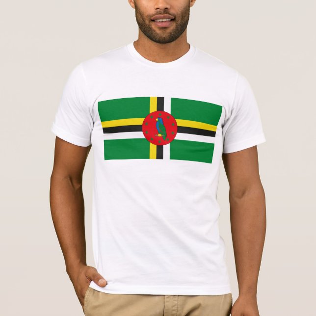 Camiseta T-shirt da bandeira de Dominica (Frente)