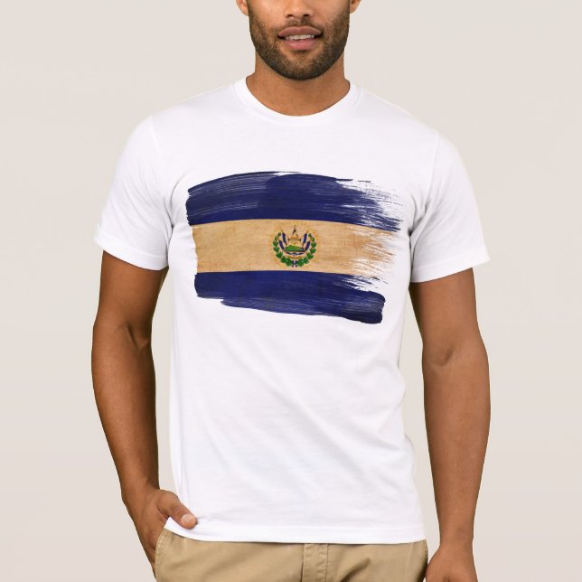 Camiseta T-shirt da bandeira de El Salvador (Frente)