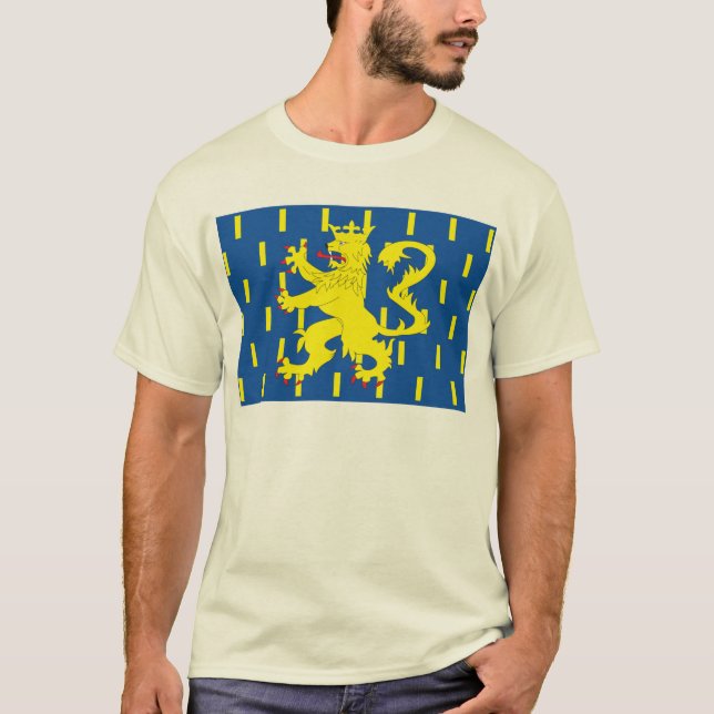 Camiseta T-shirt da bandeira de Franche Comte (Frente)