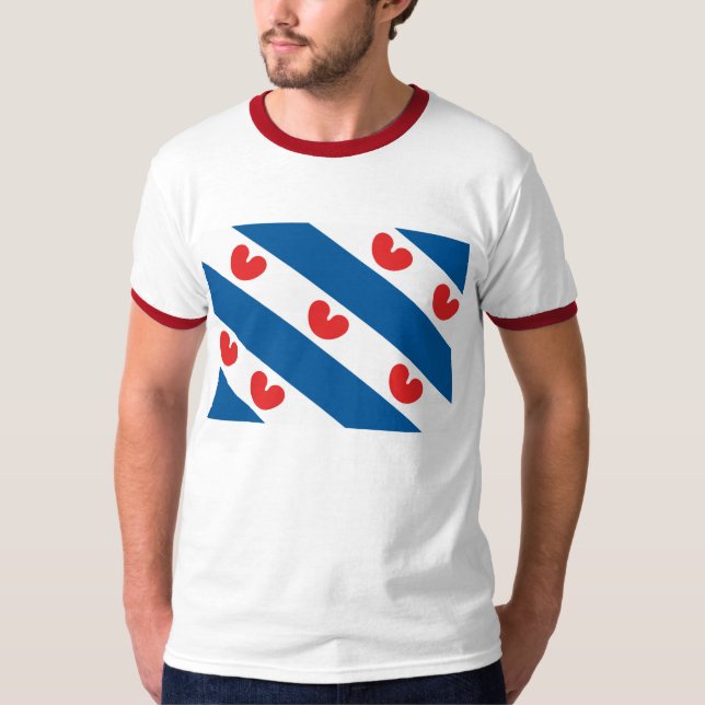 Camiseta T-shirt da bandeira de Friesland (Frente)