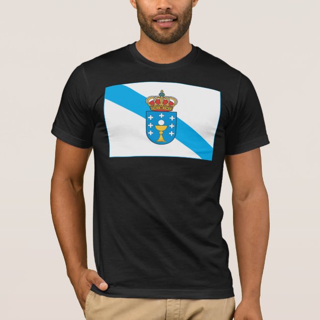 Camiseta T-shirt da bandeira de Galiza (Frente)