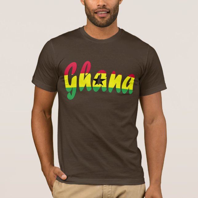 Camiseta T-shirt da bandeira de Ghana (Frente)