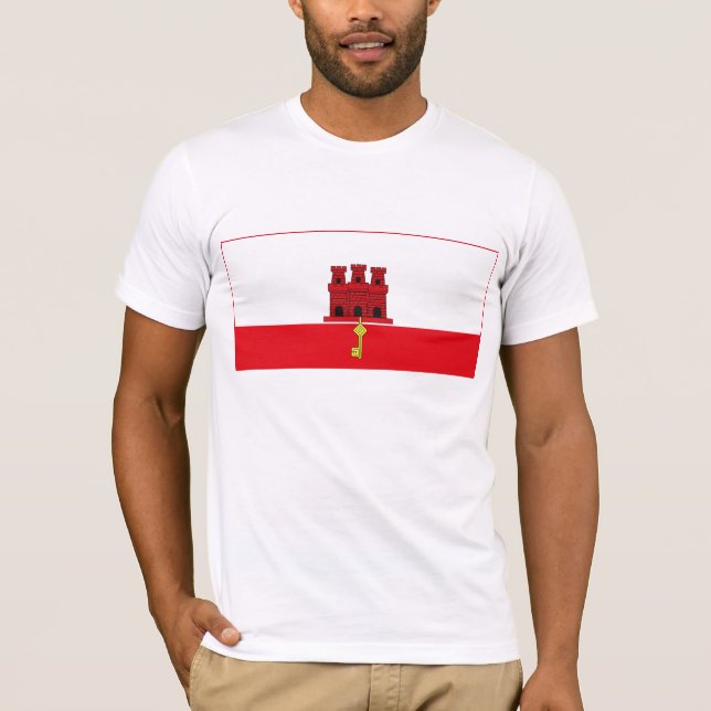 Camiseta T-shirt da bandeira de Gibraltar (Frente)