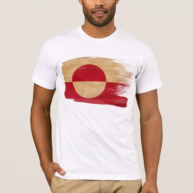 Camiseta T-shirt da bandeira de Greenland (Frente)