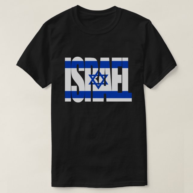 Camiseta T-shirt da bandeira de ISRAEL (Frente do Design)