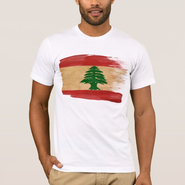 Camiseta T-shirt da bandeira de Líbano (Frente)