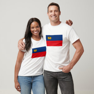 Camiseta T-shirt da bandeira de Liechtenstein