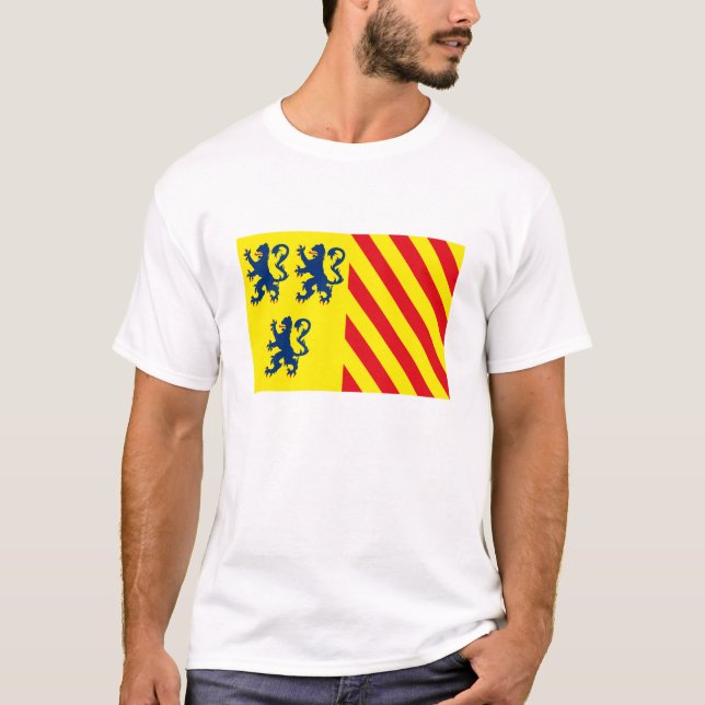 Camiseta T-shirt da bandeira de Limousin (Frente)