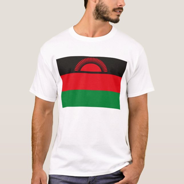 Camiseta T-shirt da bandeira de Malawi (Frente)