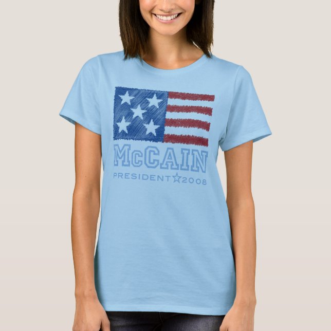 Camiseta T-shirt da bandeira de McCAIN (Frente)