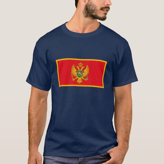Camiseta T-shirt da bandeira de Montenegro (Frente)