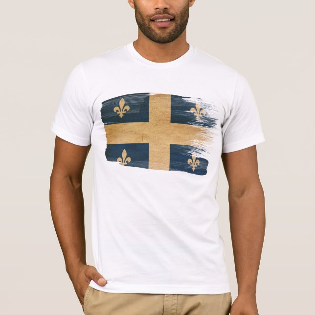 Camiseta T-shirt da bandeira de Quebeque (Frente)