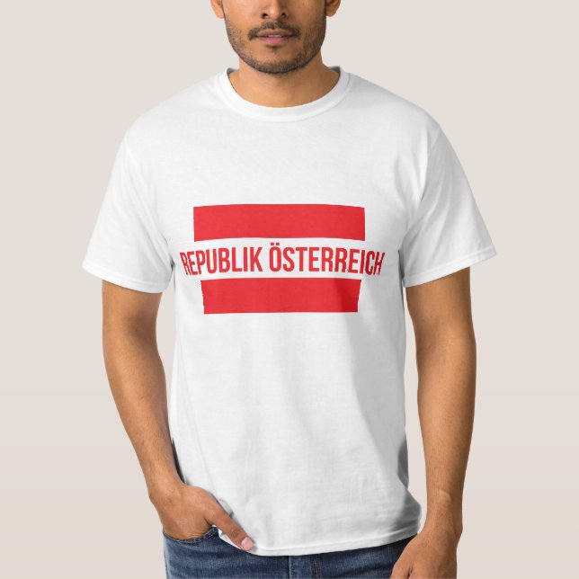 Camiseta T-shirt da bandeira de Republik Österreich Áustria (Frente)