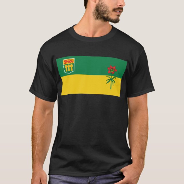 Camiseta T-shirt da bandeira de Saskatchewan (Frente)