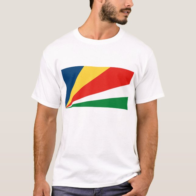 Camiseta T-shirt da bandeira de Seychelles (Frente)