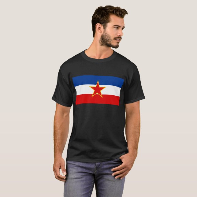 Camiseta T-shirt da bandeira de SFRJ Jugoslávia (Frente Completa)