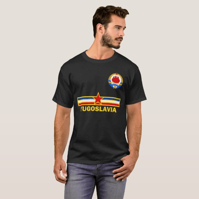 Camiseta T-shirt da bandeira de SFRJ Jugoslávia (Frente Completa)