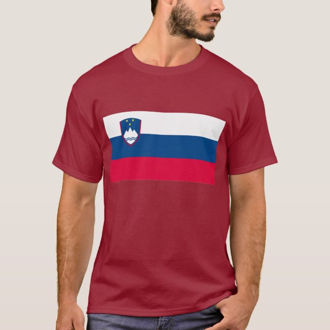 Camiseta T-shirt da bandeira de Slovenia (Frente)