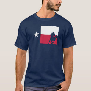 Camiseta T-shirt da bandeira de Texas - vaqueiro & cavalo