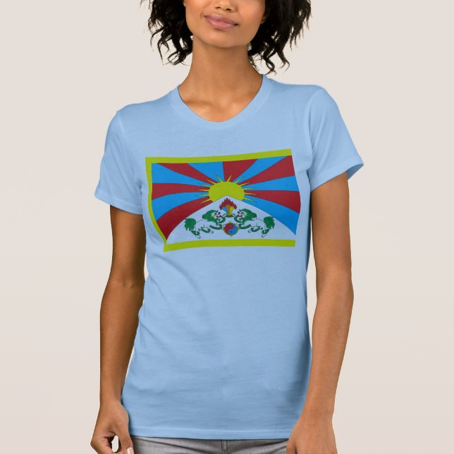 Camiseta T-shirt da bandeira de Tibet (Frente)