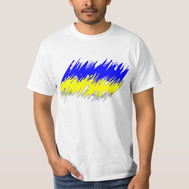 Camiseta T-shirt da bandeira de Ucrânia (Frente)
