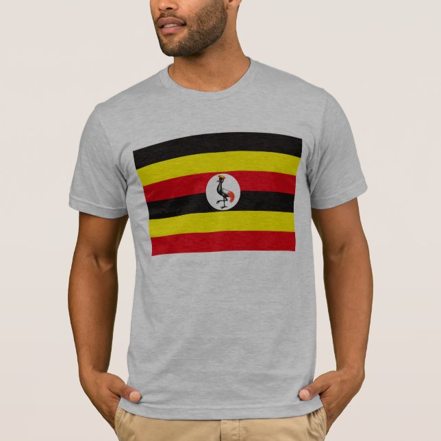 Camiseta T-shirt da bandeira de Uganda (Frente)