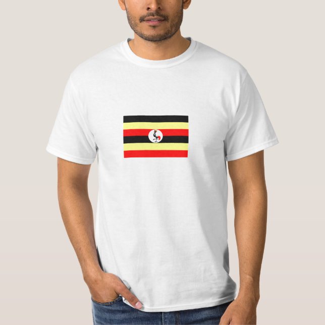 Camiseta T-shirt da bandeira de Uganda (Frente)