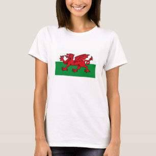 Camiseta T-shirt da bandeira de Wales
