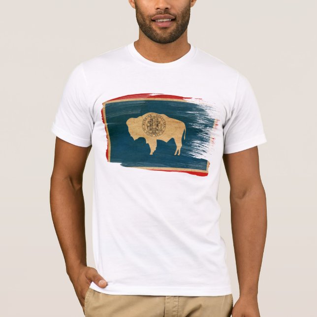 Camiseta T-shirt da bandeira de Wyoming (Frente)