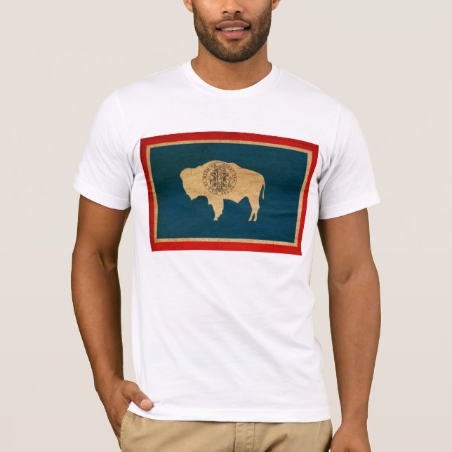 Camiseta T-shirt da bandeira de Wyoming (Frente)