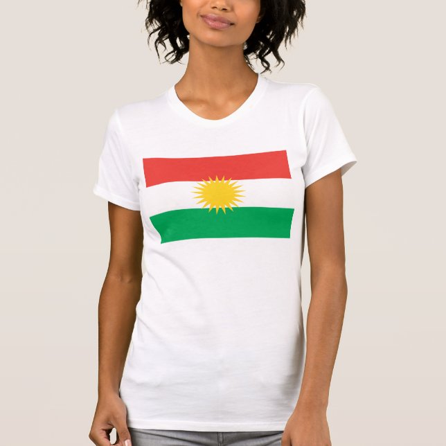Camiseta T-shirt da bandeira do Curdistão (Frente)