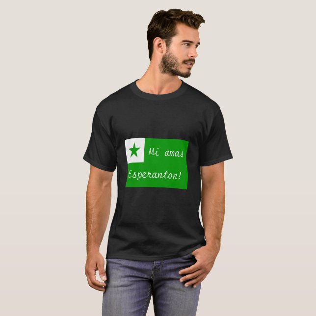 Camiseta T-shirt da bandeira do esperanto de Esperanton dos (Frente Completa)